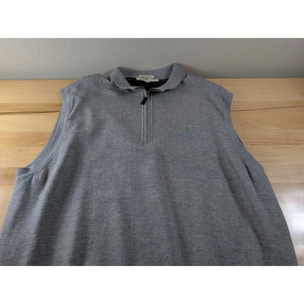 Fairway And Greene Italian Merino 1/4 Zip Gray Vest Men’s 2XL 100% Merino Wool